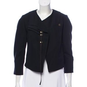 MAYLE black wool asymmetrical jacket, Size Med